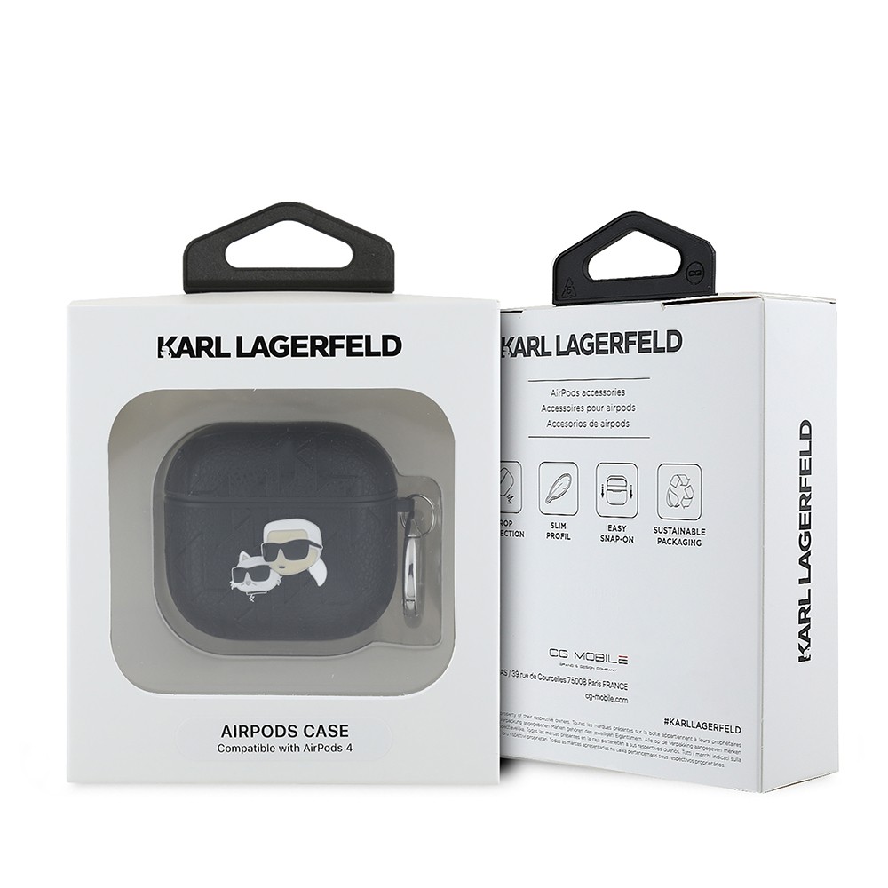 Apple Airpods 4 Kılıf Karl Lagerfeld Orjinal Lisanslı Monogram Silikon Kapak