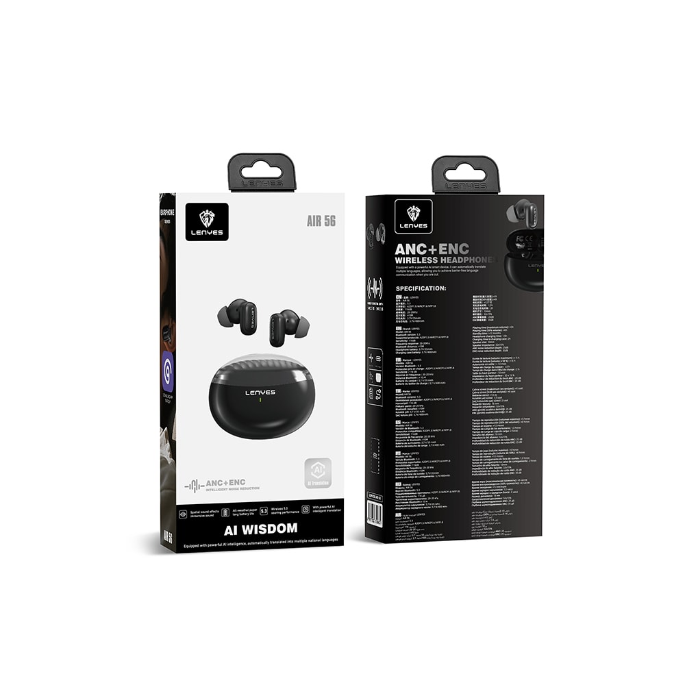 Lenyes Air 56 Ai Çeviri Özellikli ANC/ENC Teknolojili Kulak İçi Bluetooth Kulaklık v5.3