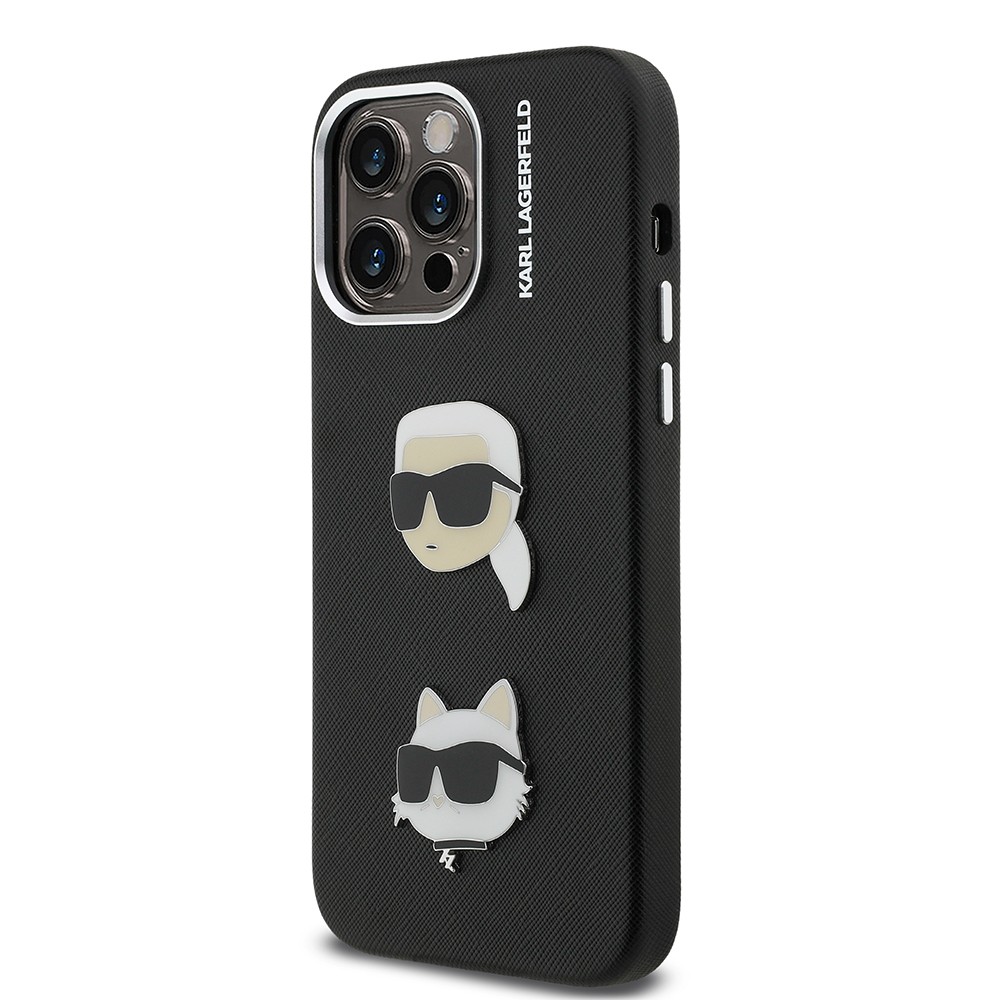 Apple iPhone 14 Pro Max Kılıf Karl Lagerfeld Orjinal Lisanslı K&C Heads Pin Kapak