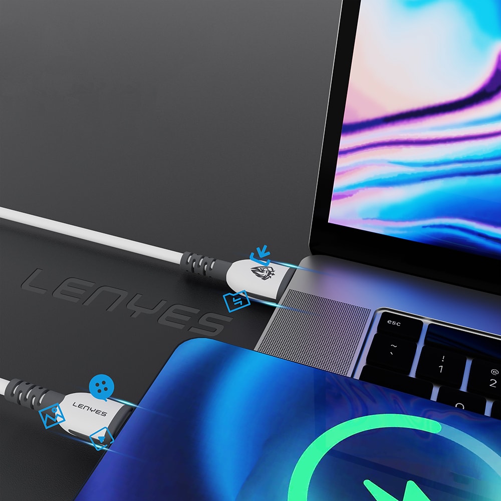 Lenyes LC979 USB-A to Type-C Hızlı Şarj Özellikli Data ve Şarj Kablosu 2.4A 1M