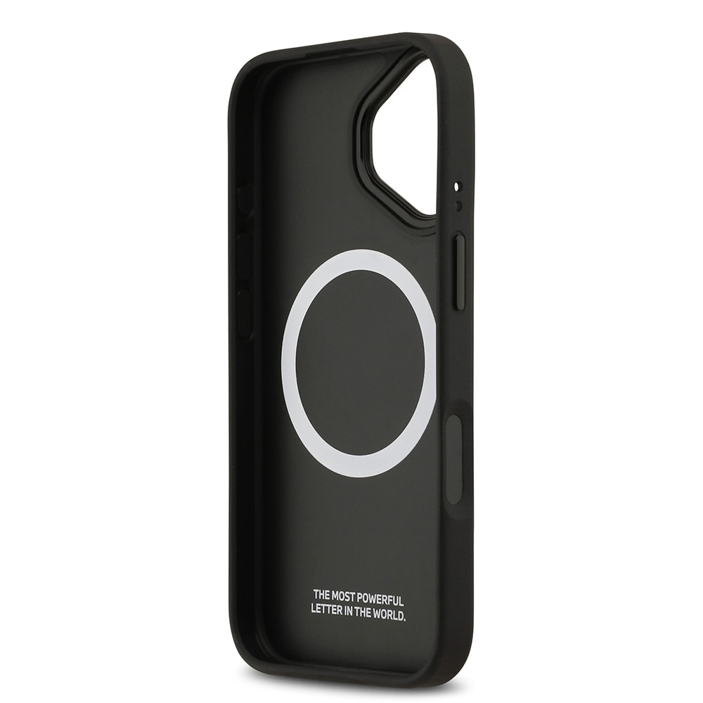 Apple iPhone 17 Kılıf BMW Orjinal Lisanslı M-safe Şarj Özellikli Metal BMW ve M Logolu PU Karbon Tasarımlı Kapak