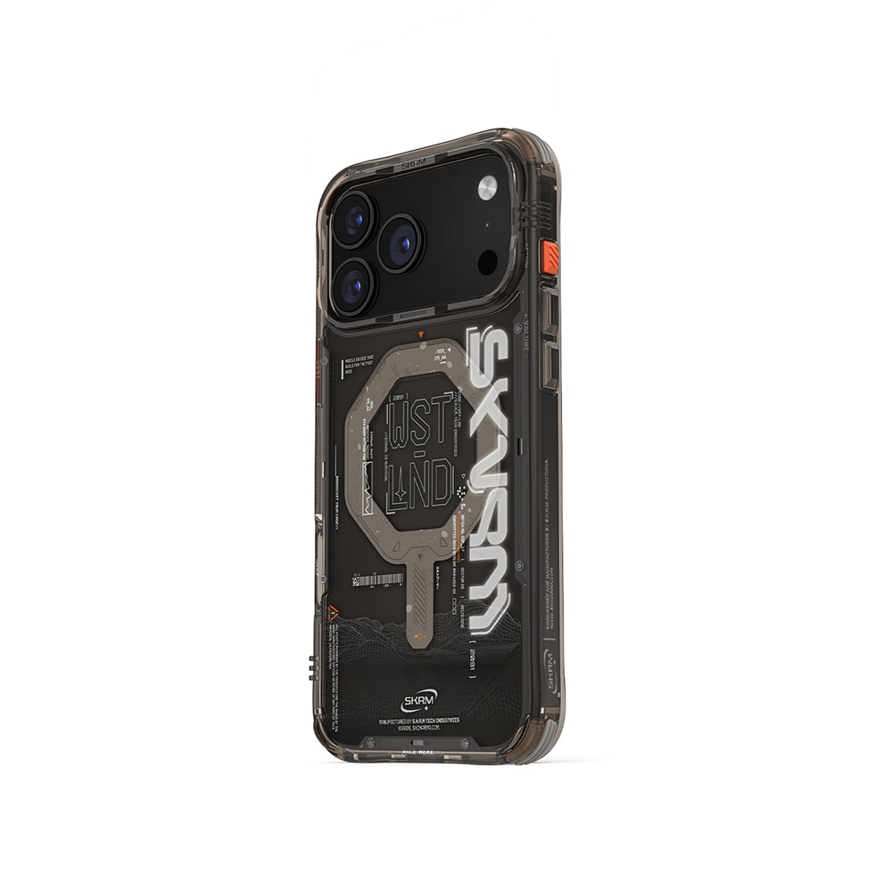 Apple iPhone 17 Pro Kılıf Skinarma M-safe Şarj Özellikli Yazı Desenli Airbag Tasarımlı Sonix Kapak