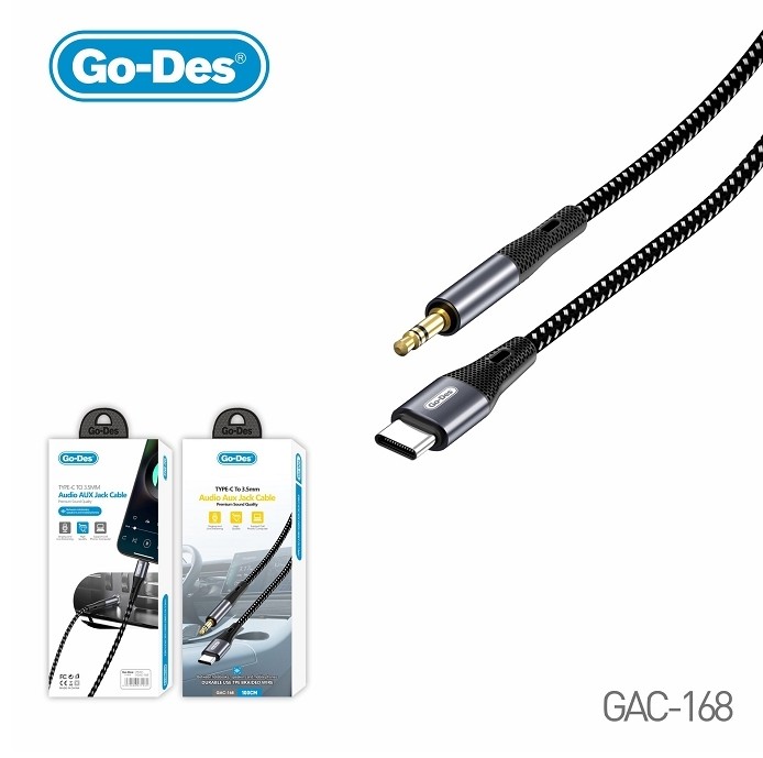 Go Des GAC-168 Type-C to 3.5mm AUX Audio Kablo 1M