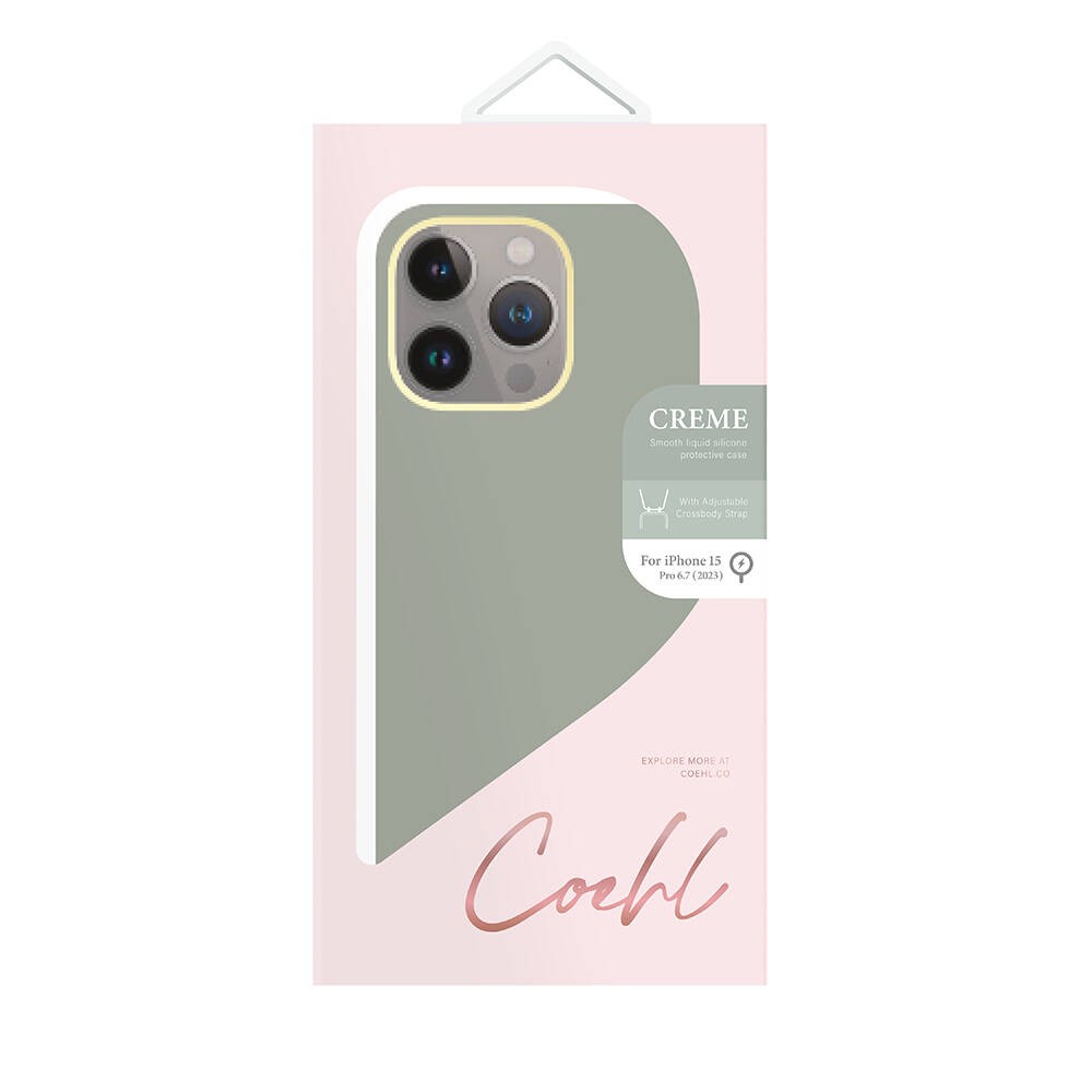 iPhone 15 Pro Max Kılıf Magsafe Şarj Özellikli Soft Pürüzsüz Yüzey Askı İpli Coehl Creme Kılıf