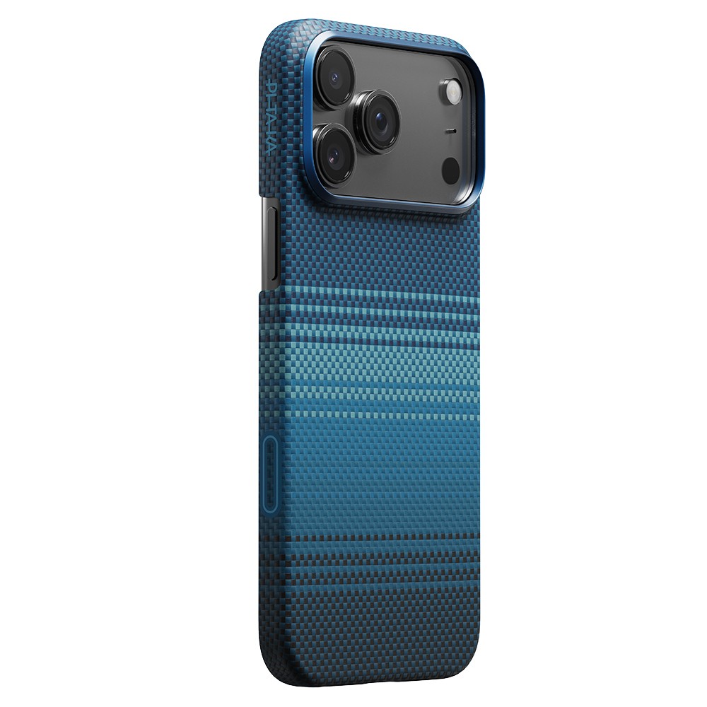 Apple iPhone 17 Pro Max Kılıf M-safe Şarj Özellikli Aramid Fiber Pitaka Tactile Woven Sunset-Moonrise Serisi Sunset Kapak