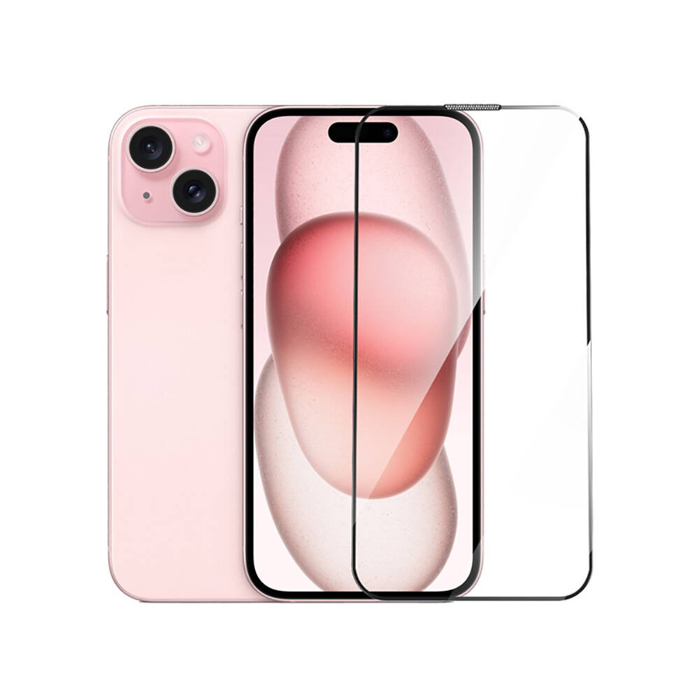 Apple iPhone 15 Plus Wiwu GT-014 Polimer Oleofobik Kaplama Şeffaf Pürüzsüz Temperli Cam Ekran Koruyucu 25'li Paket