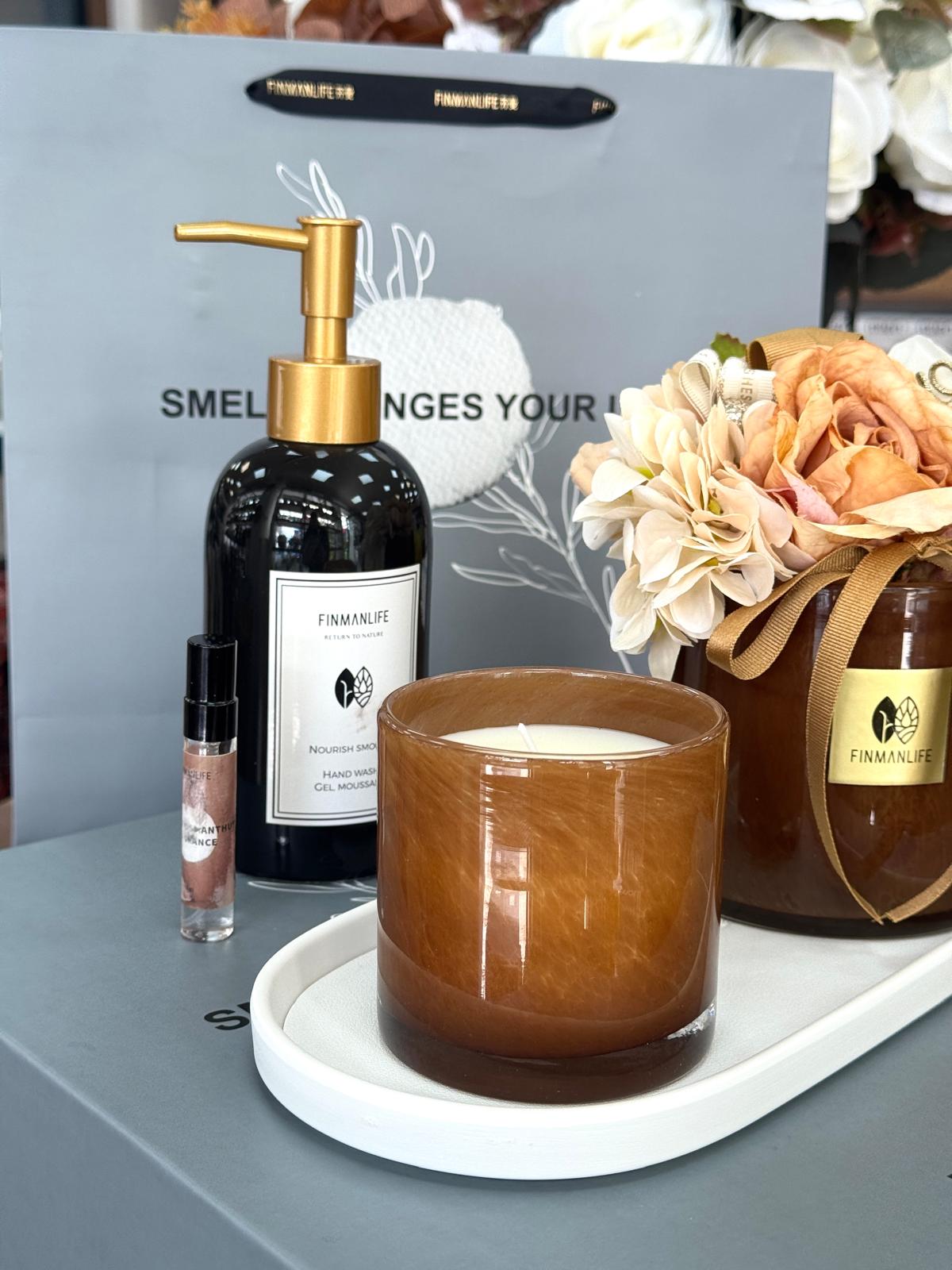 Tasarım Mumluk Seti-Amber