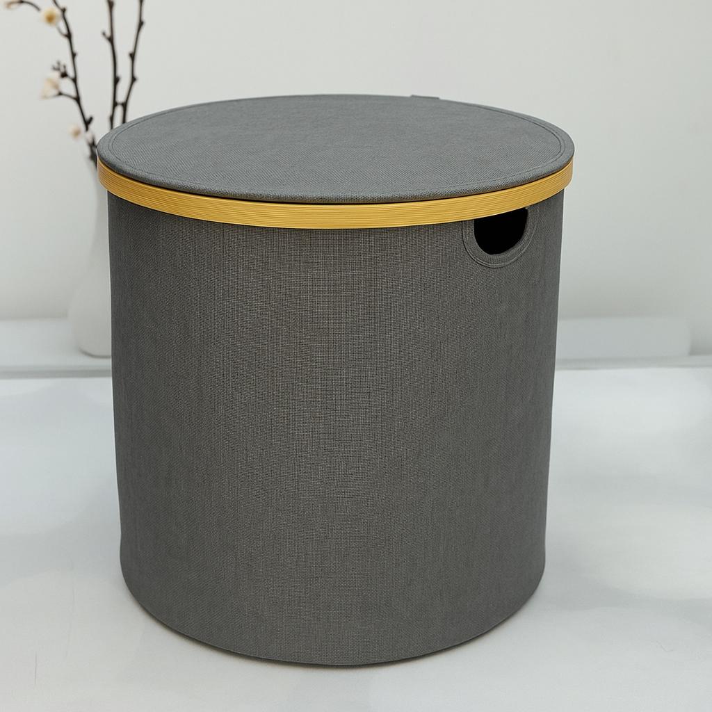 AROW Kapaklı Katlanabilir Yuvarlak Sepet 39/37 CM