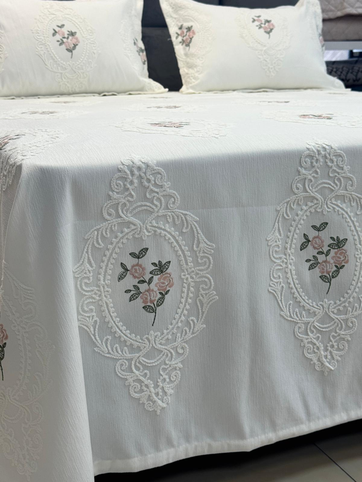 Ottoman Nakışlı Pike Takımı 260/260 cm