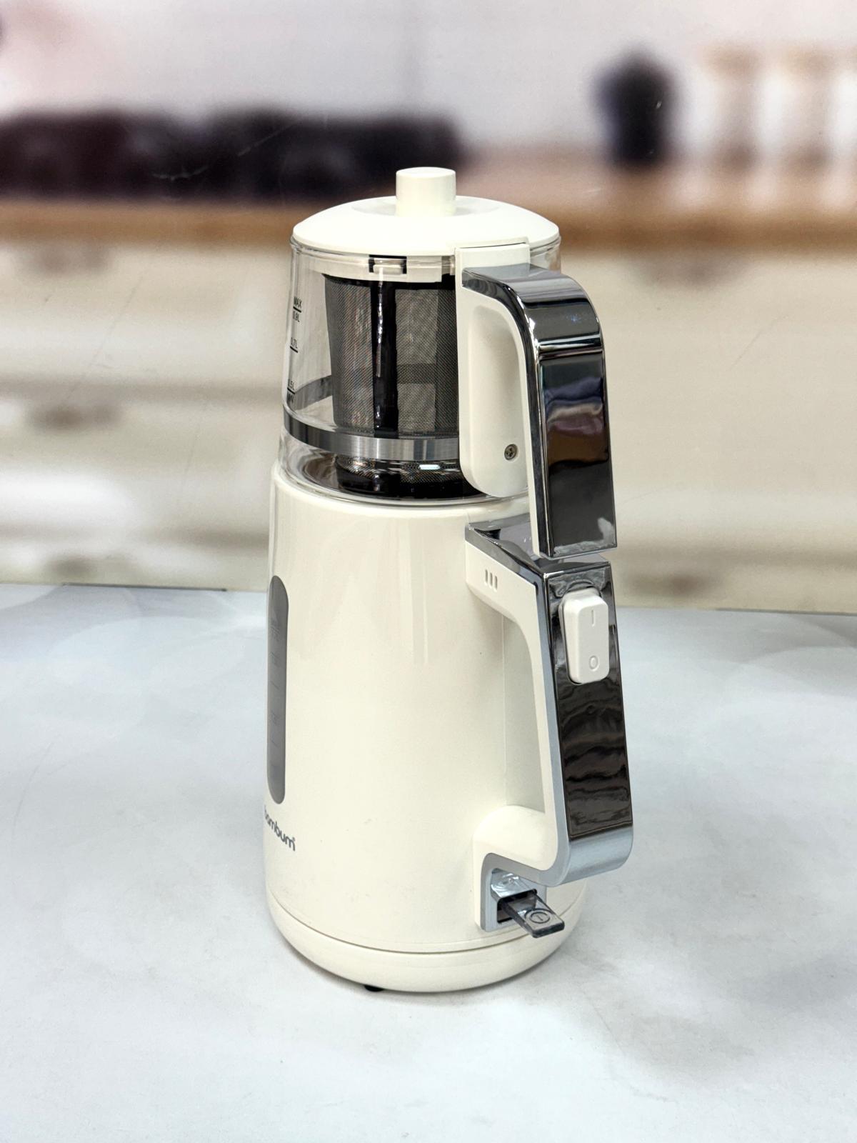 Cam Demlikli Çay Makinesi-Krem