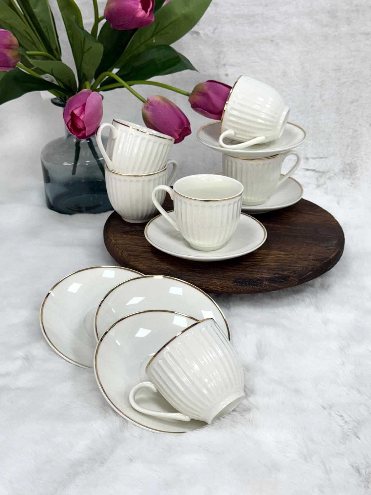 6 KİŞİLİK PORSELEN ÇAY VE NESCAFE FİNCANI