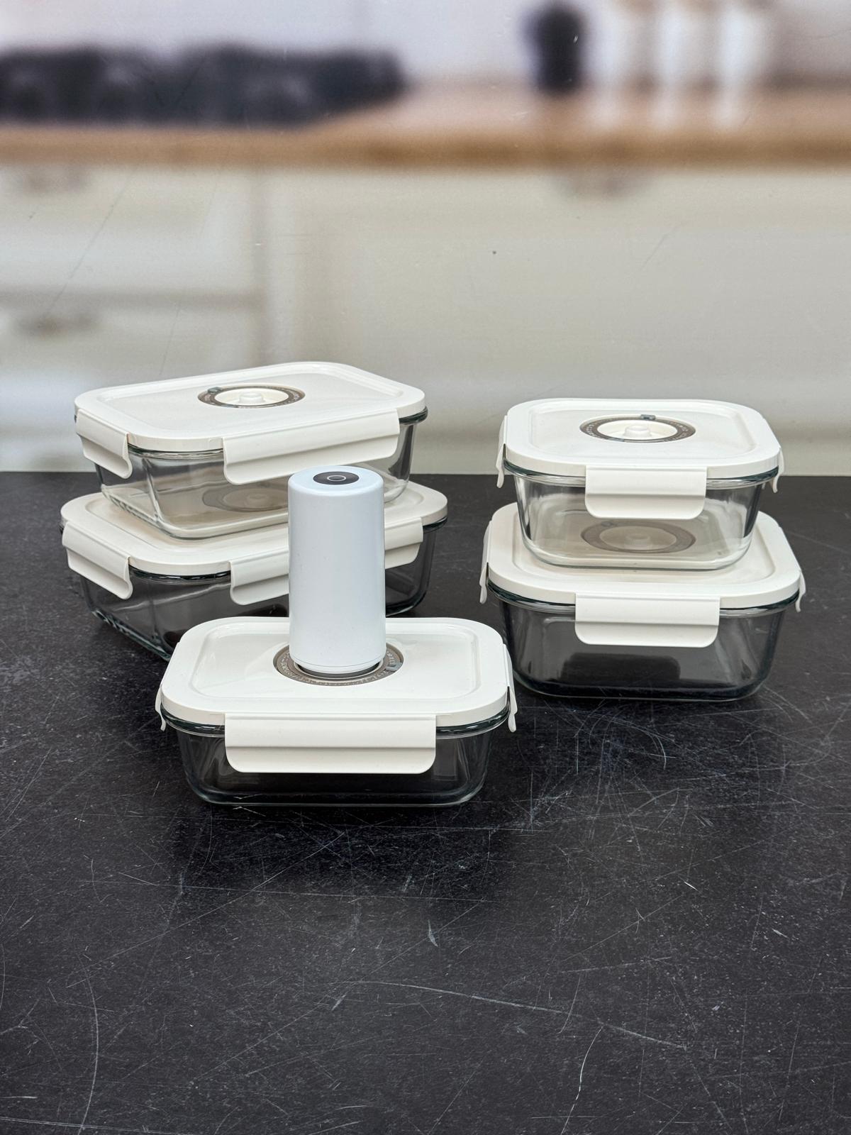 QUİNN CAM VAKUM MAKİNELİ SAKLAMA KABI SETİ