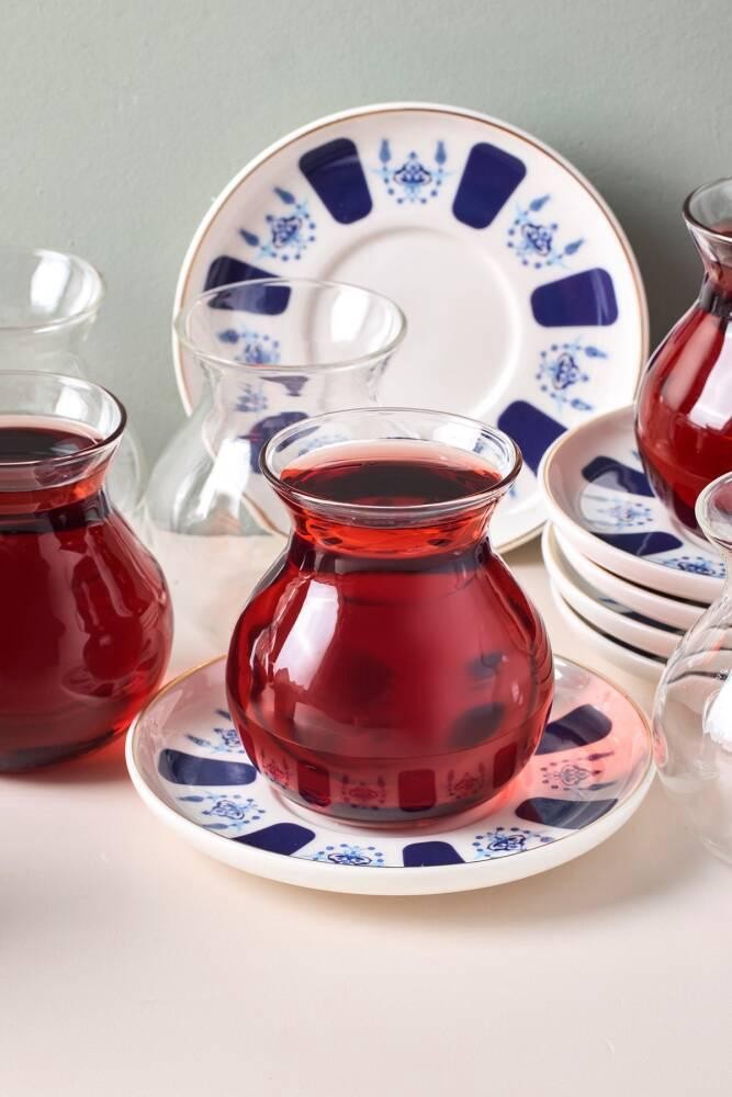 Perotti LALELİ 12 PARÇA ÇAY SETİ 210 ML MAVİLİ