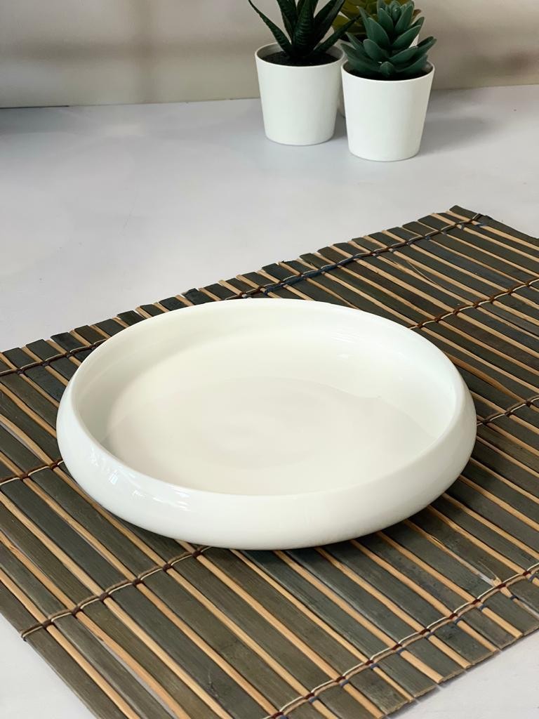 ACAR Bıanco Perla Porselen Yuvarlak Tabak 18x3 Cm