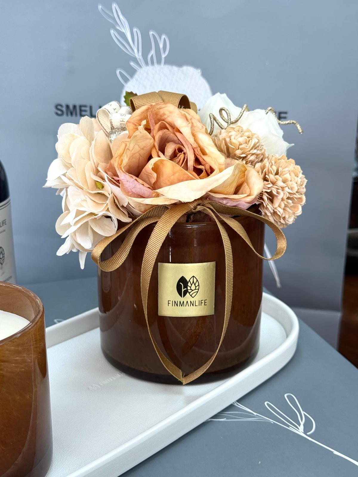 Tasarım Mumluk Seti-Amber