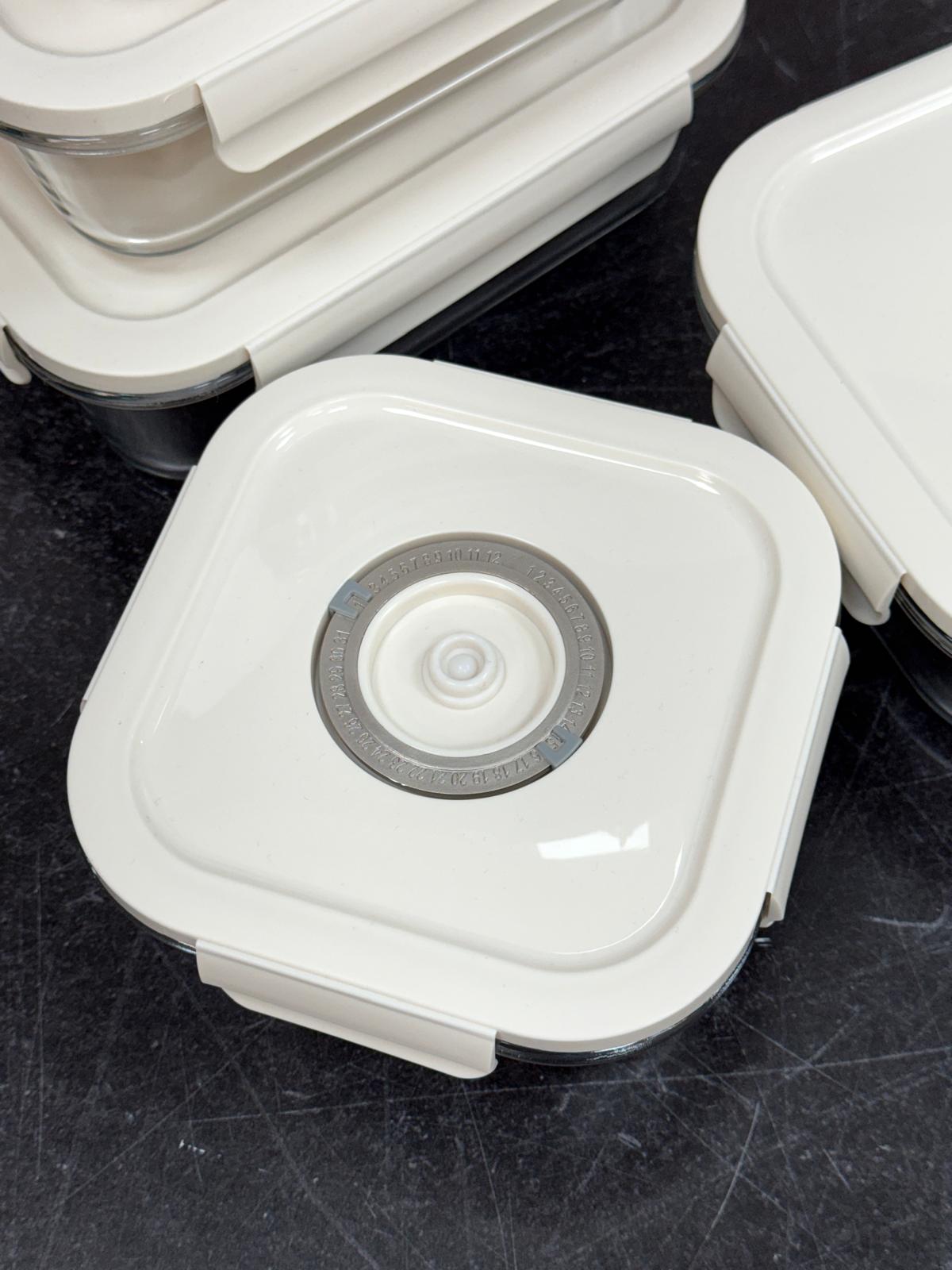 Cam Vakum Makineli Saklama Kabı Seti