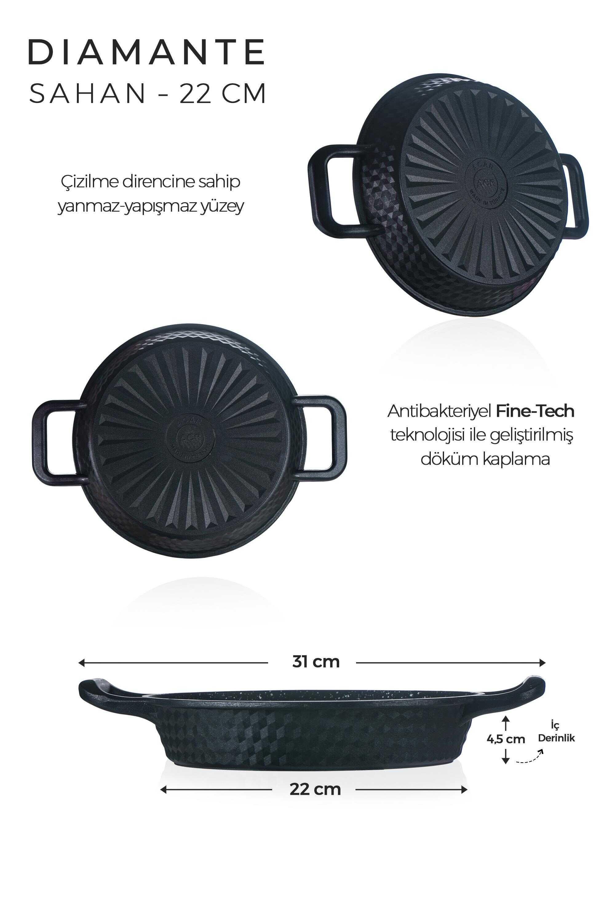 ACAR Dıamante Siyah 22 Cm Pırlanta Sahan