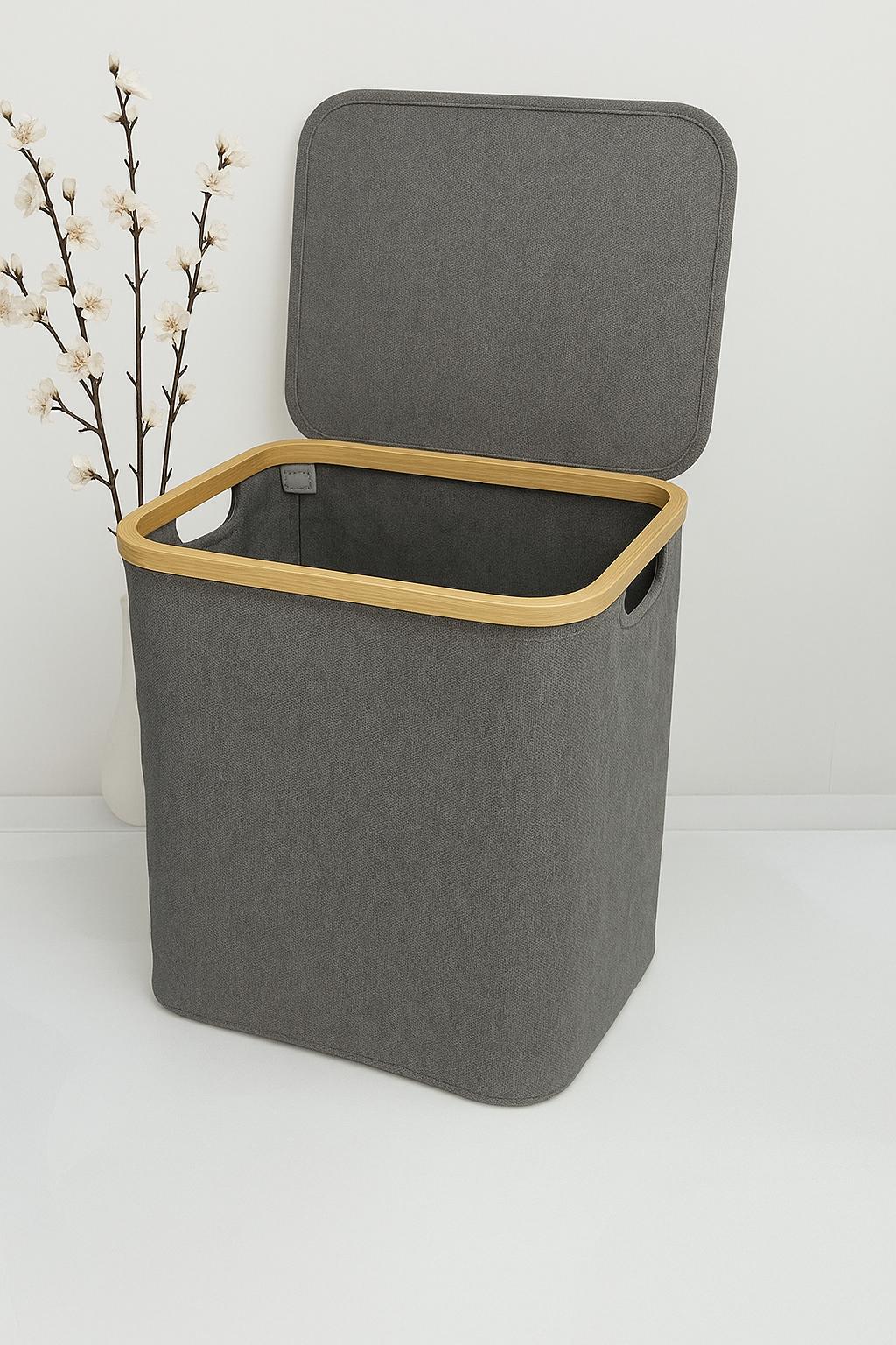 Kapaklı Katlanabilir Kare Sepet