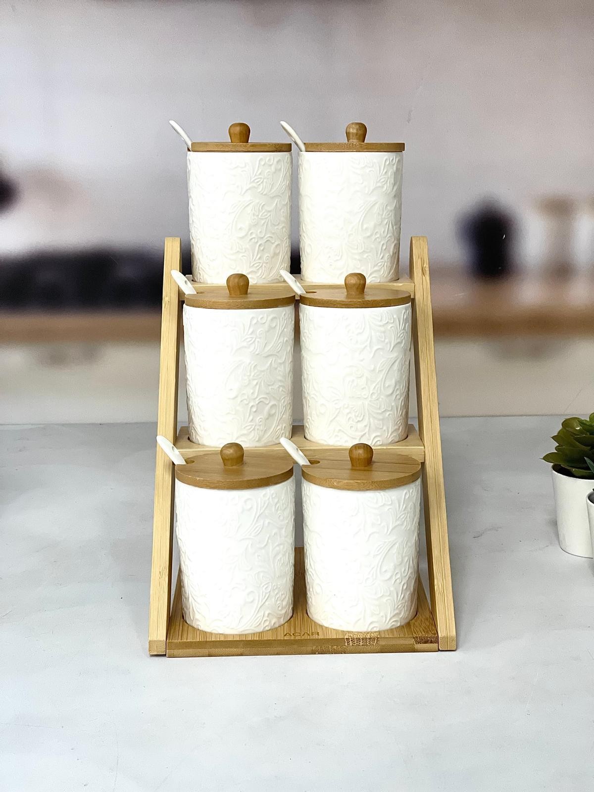 ACAR Kayla Standlı Bambu 6 Lı Baharat Takımı