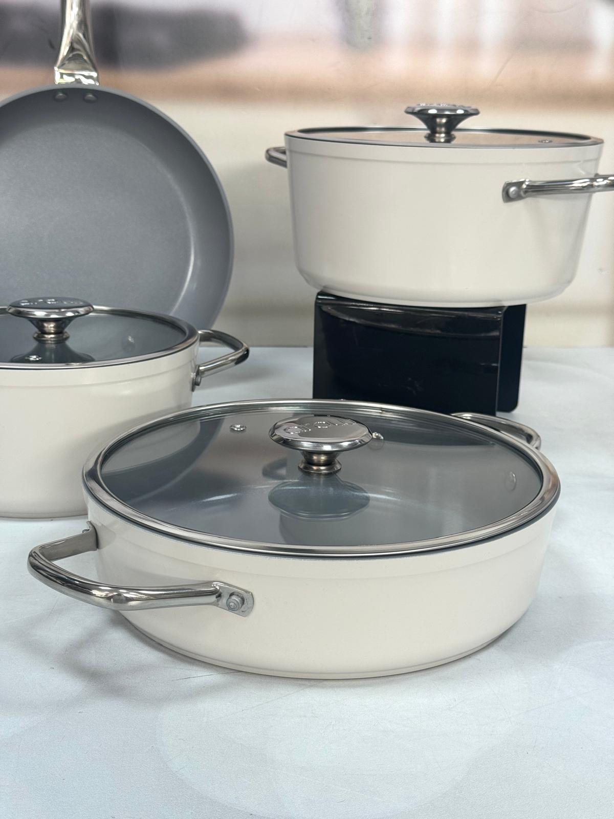 CORNHİLL 7 PARÇA SERAMİK TENCERE SETİ KREM