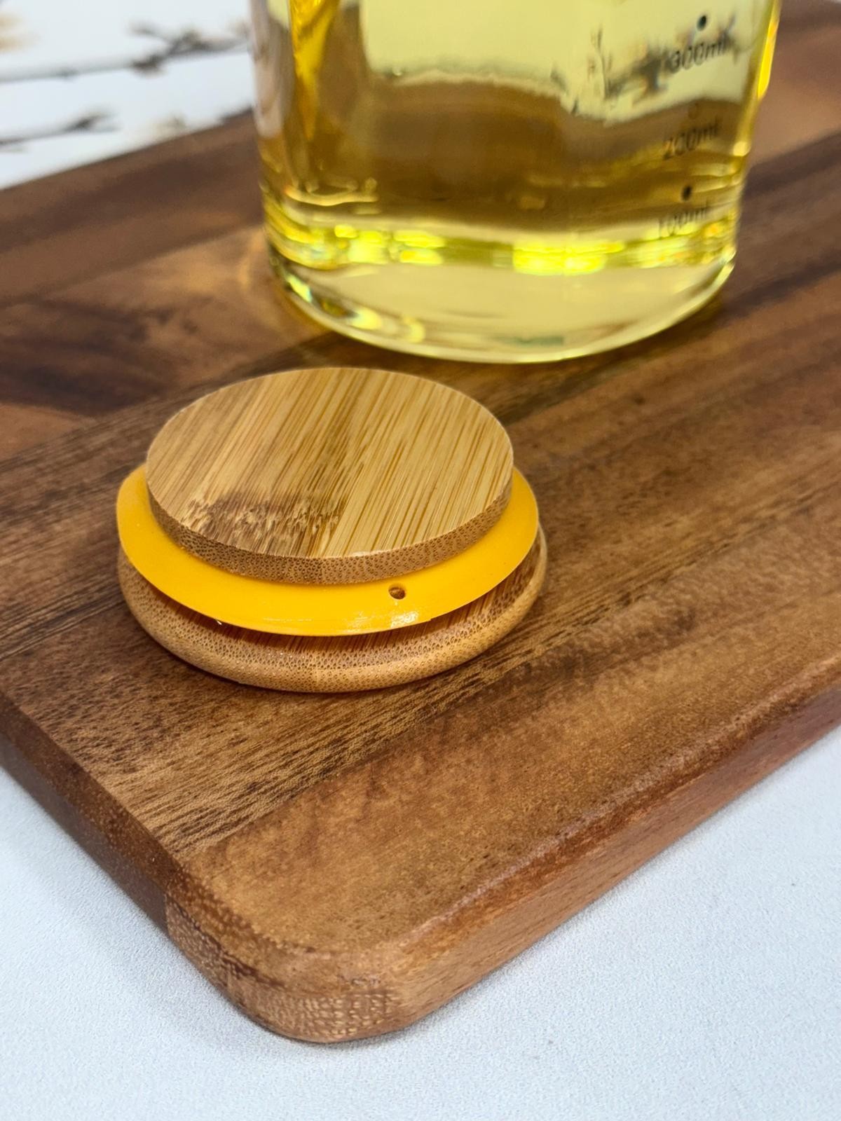 KOSAVA Bambu Kapak Cam Yağdanlık 800 Ml