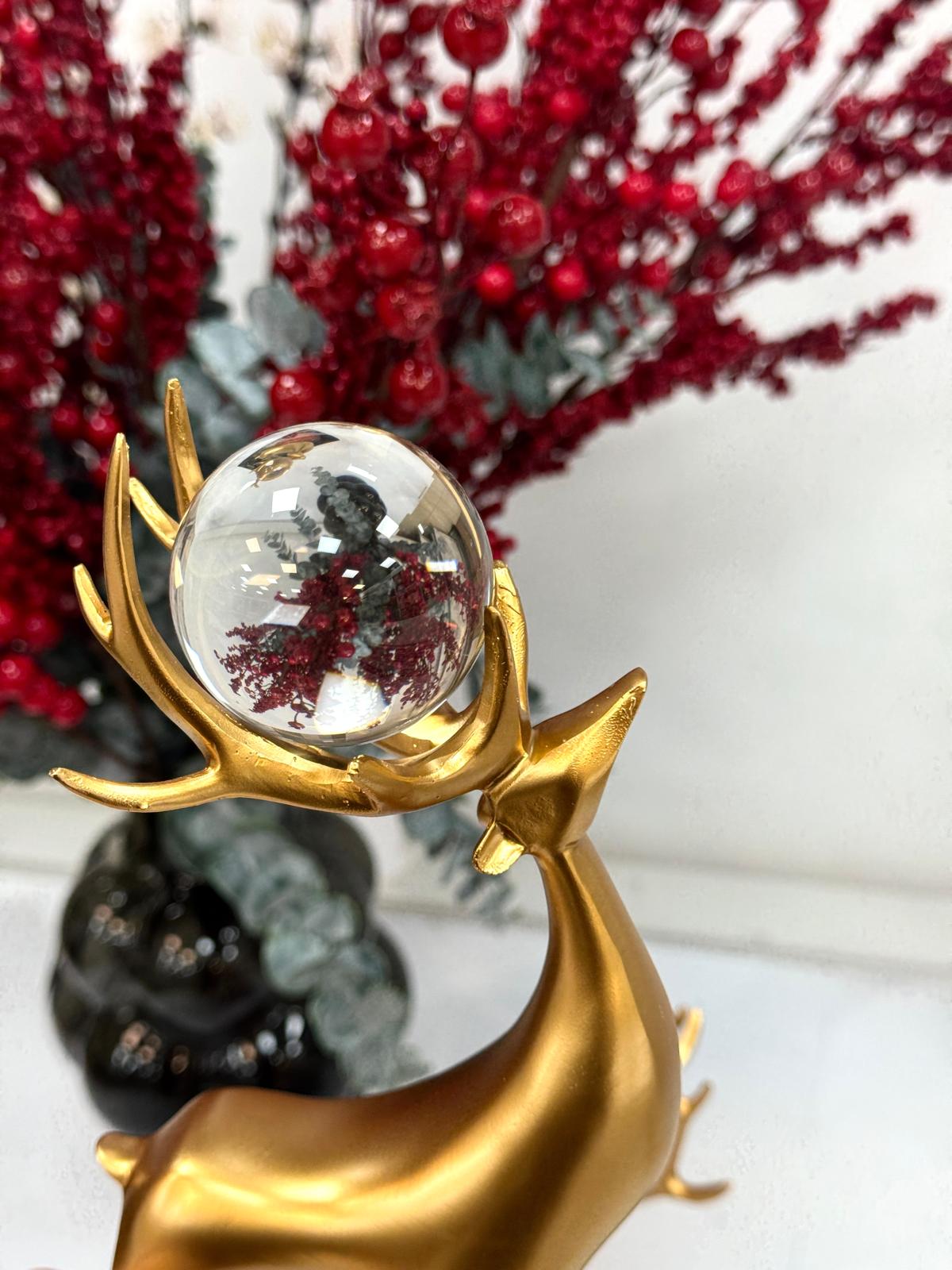 3 lü KÜreli Geyik Aksesuar-Gold