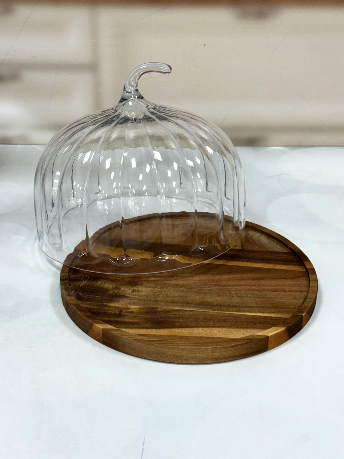 Akasya Standlı Ayaksız Model Cam Fanus 31 Cm