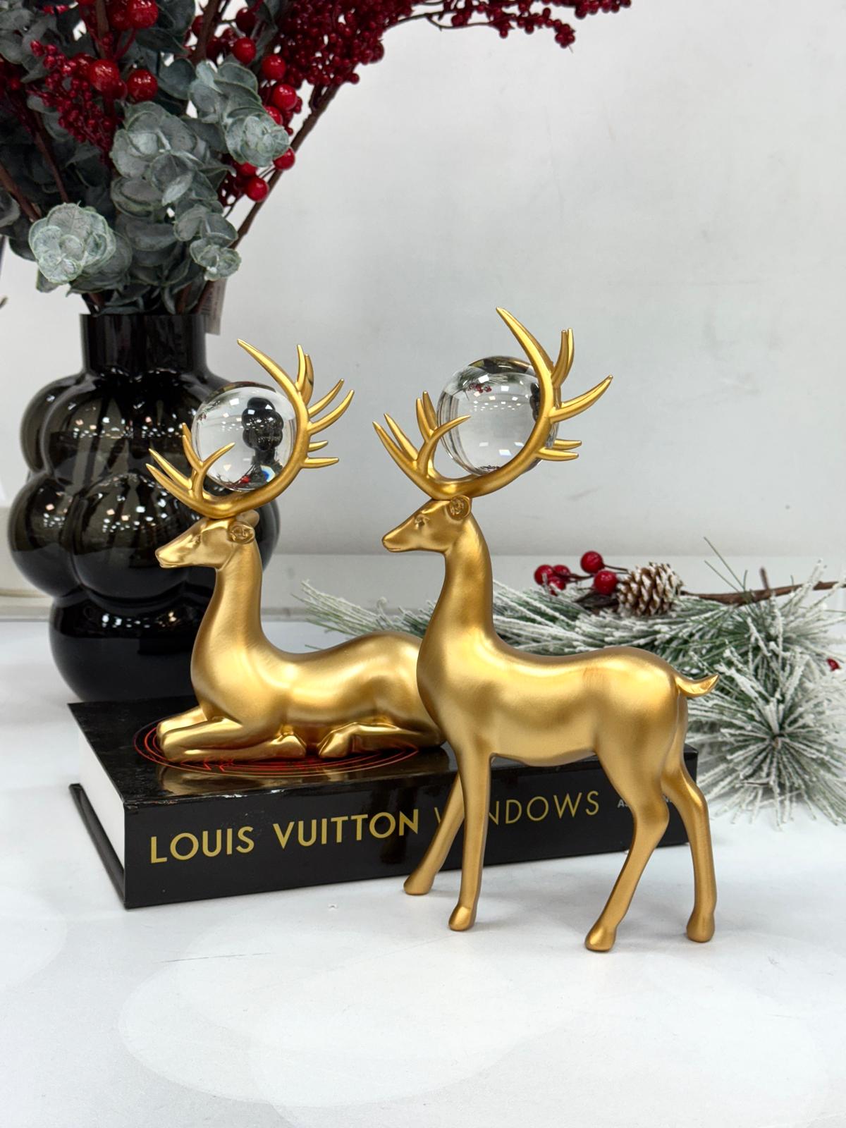 2 Li Geyik Dekor Gold