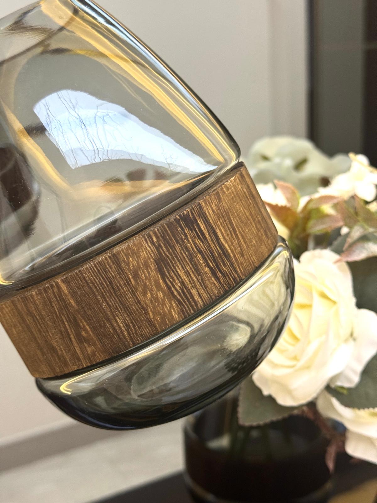 AHŞAP DETAY CAM VAZO 26/18 CM