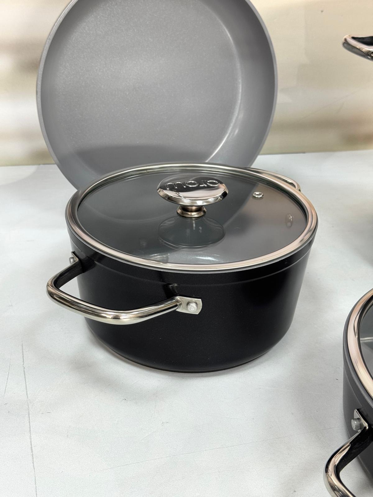 CORNHİLL 7 PARÇA SERAMİK TENCERE SETİ SİYAH