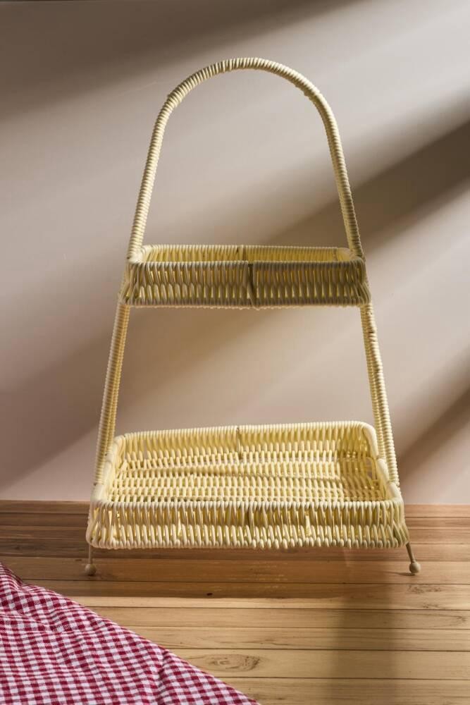 Perotti 2 Katlı Rattan Organizer Sepet