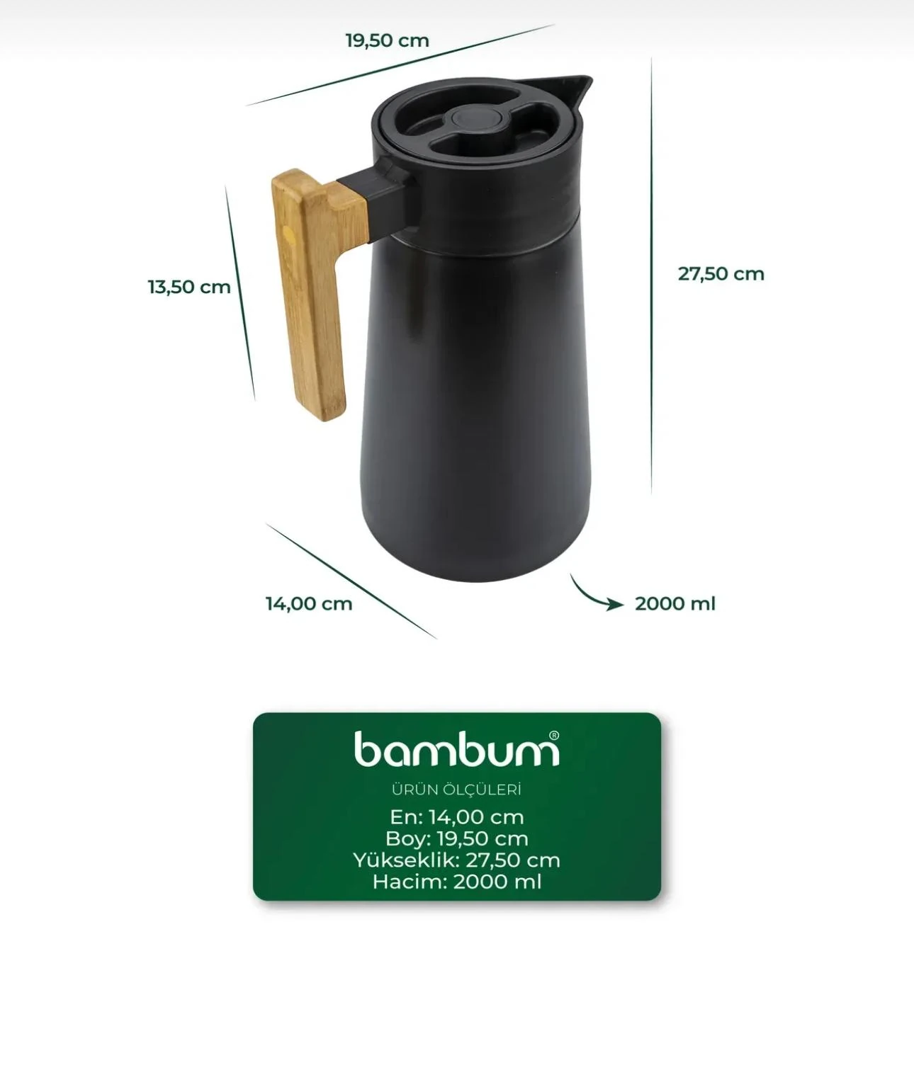 NORTH 2 LİTRE ÇELİK TERMOS-SİYAH