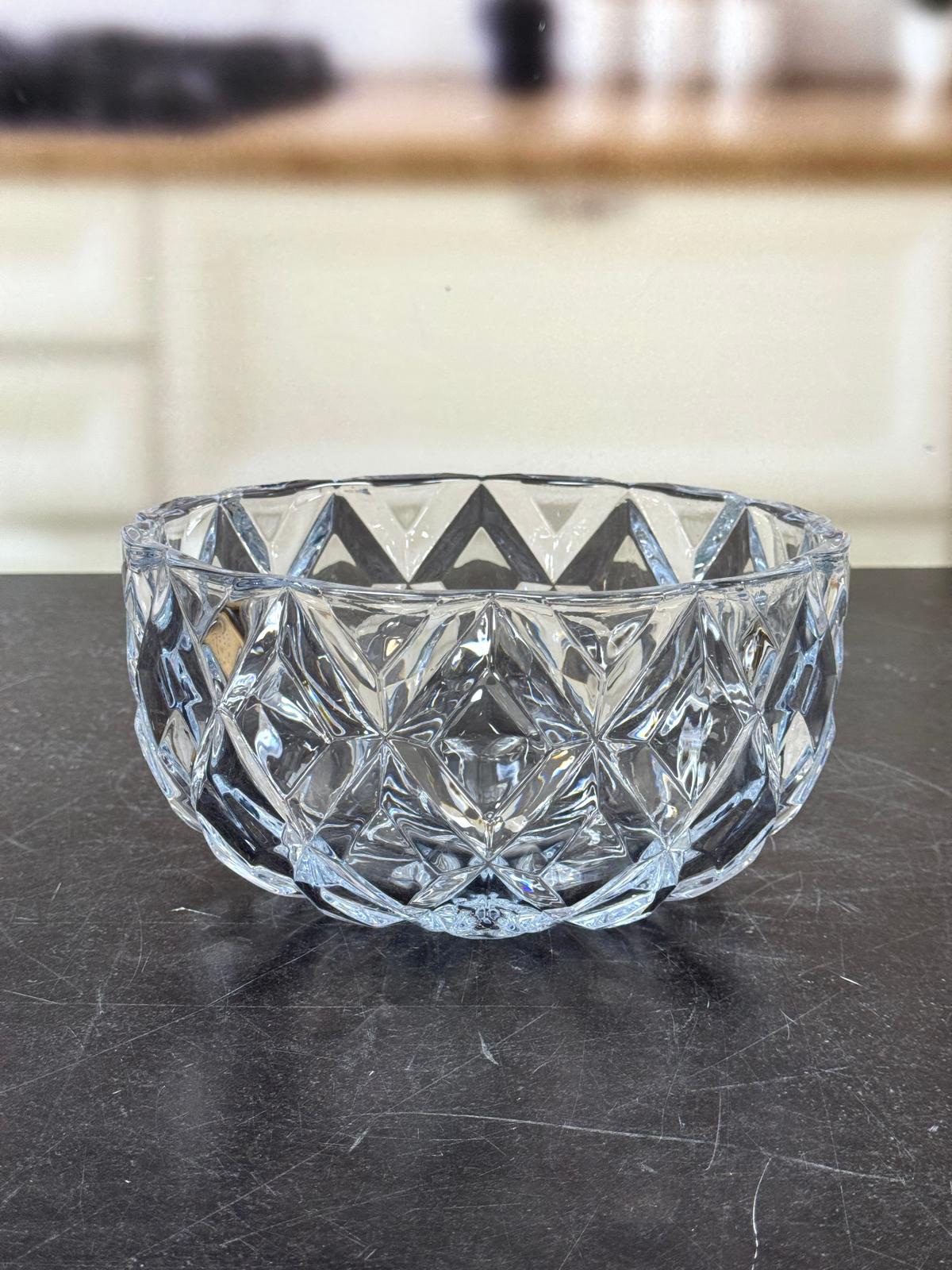 Cam Derin Model Kristal Kase Şeffaf 24 Cm