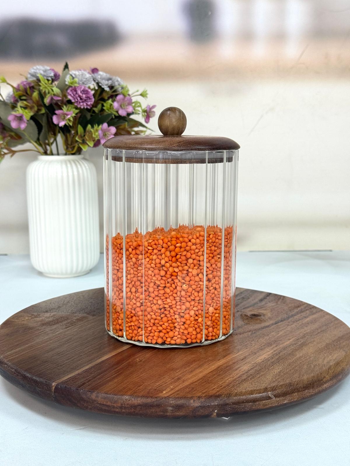 AKASYA KAPAKLI LINE CAM KAVANOZ 1150 ML