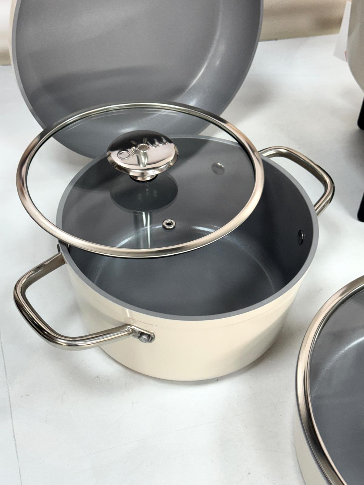 CORNHİLL 7 PARÇA SERAMİK TENCERE SETİ KREM