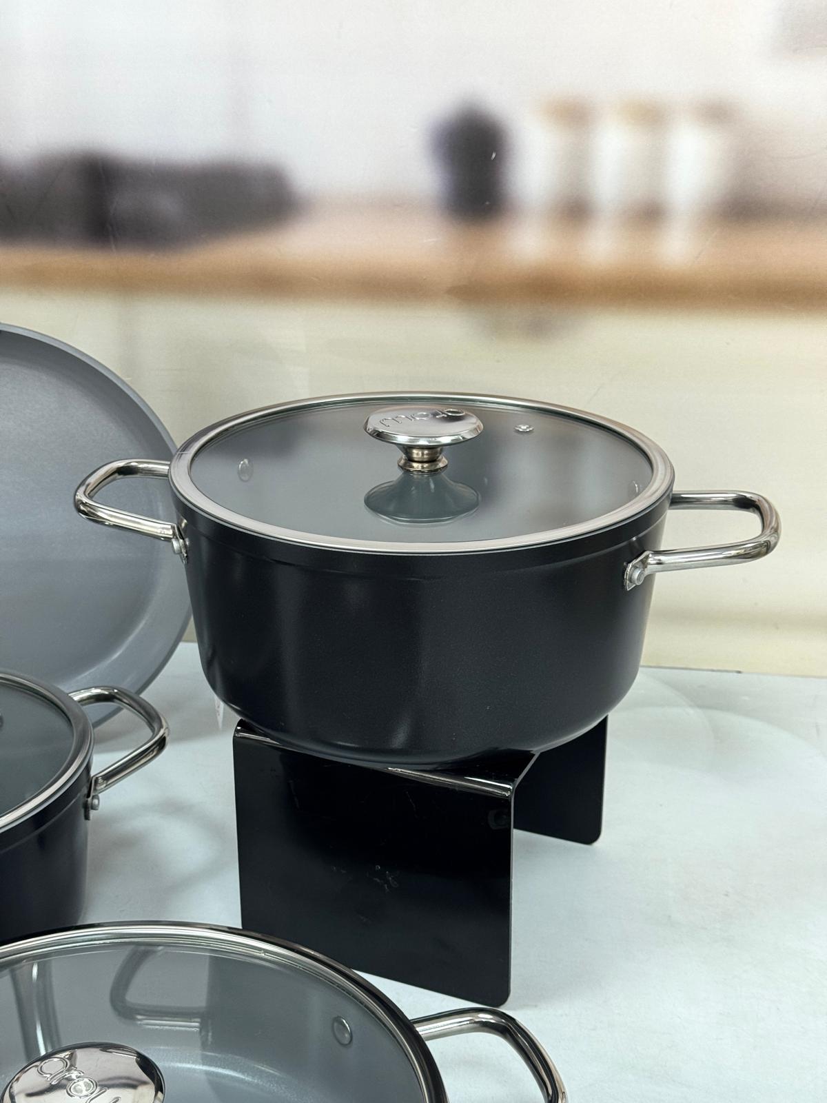 CORNHİLL 7 PARÇA SERAMİK TENCERE SETİ SİYAH