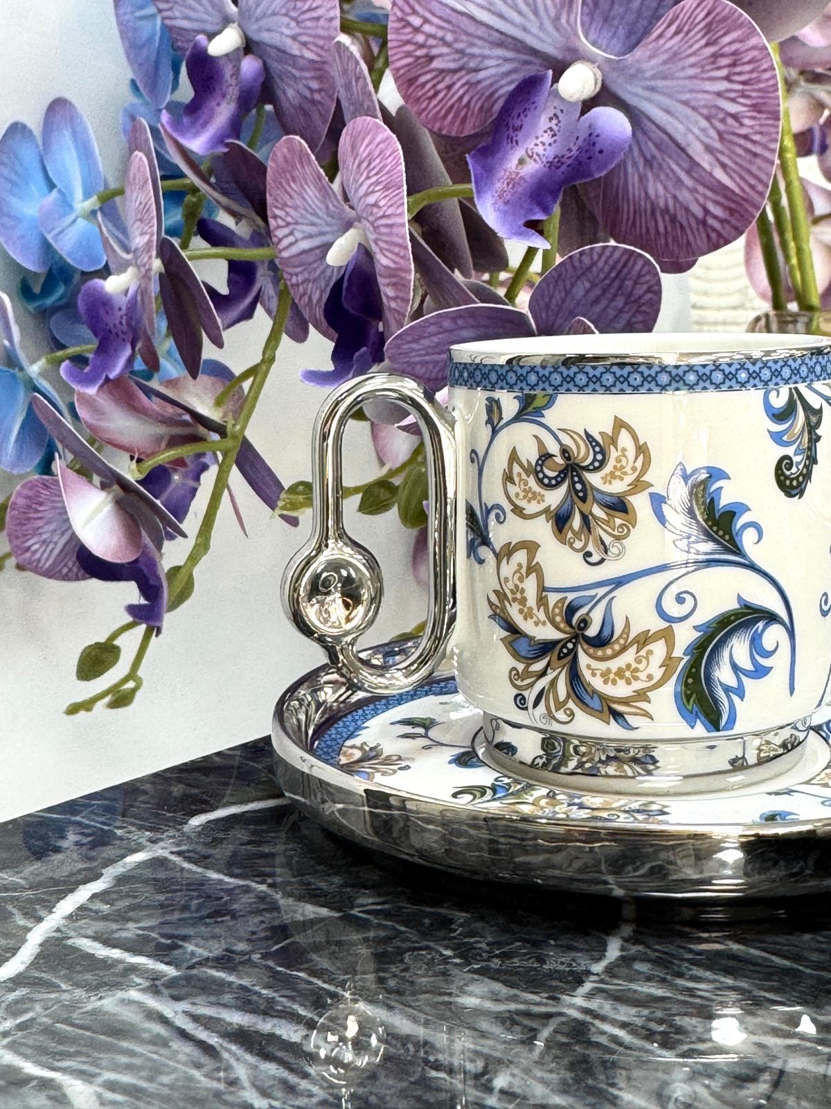 Silver 6 Kişilik Porselen Fincan Takımı 90 ml