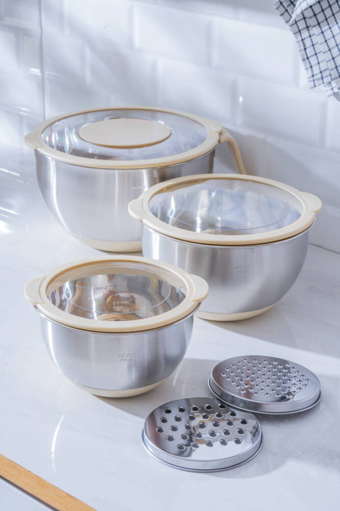 FOCUS PRO 16-20-24 CM KARIŞTIRMA KABI SETİ KREM KAPAK
