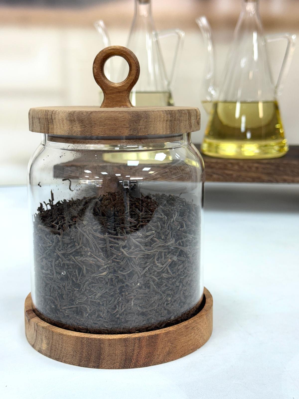 Nora 1250 Ml Akasya Kapak Ve Standlı Kavanoz