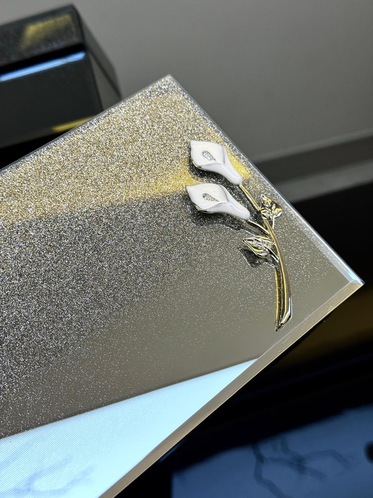 AROW Arow Aynalı Takı Kutusu Ççiçek Detaylı 21/13 cm