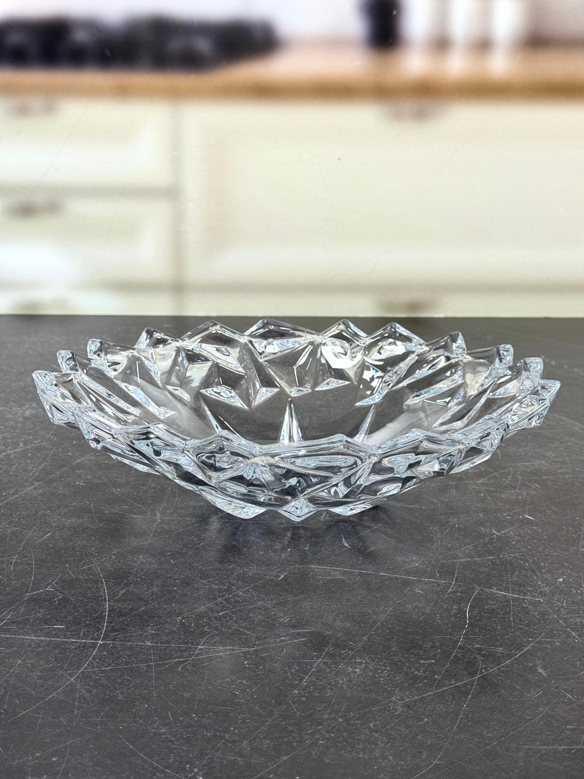 Cam Geniş Model Dekoratif Cam Kase Şeffaf Renk 32 Cm