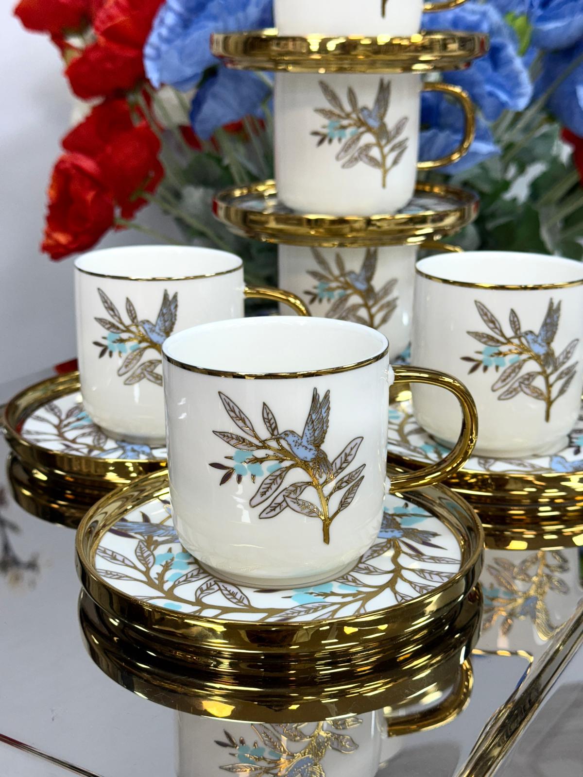 Porselen 6 Kişilik Çay Seti 200 cc