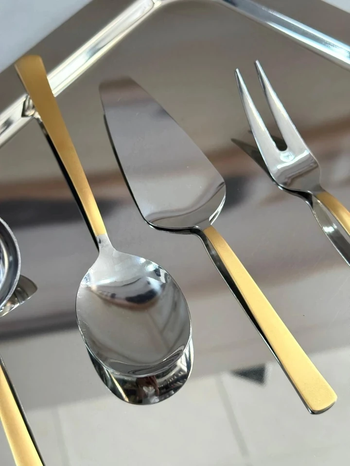 ŞAHANE HOME 5 Li Sos Seti Parlak Gold-Gümüş