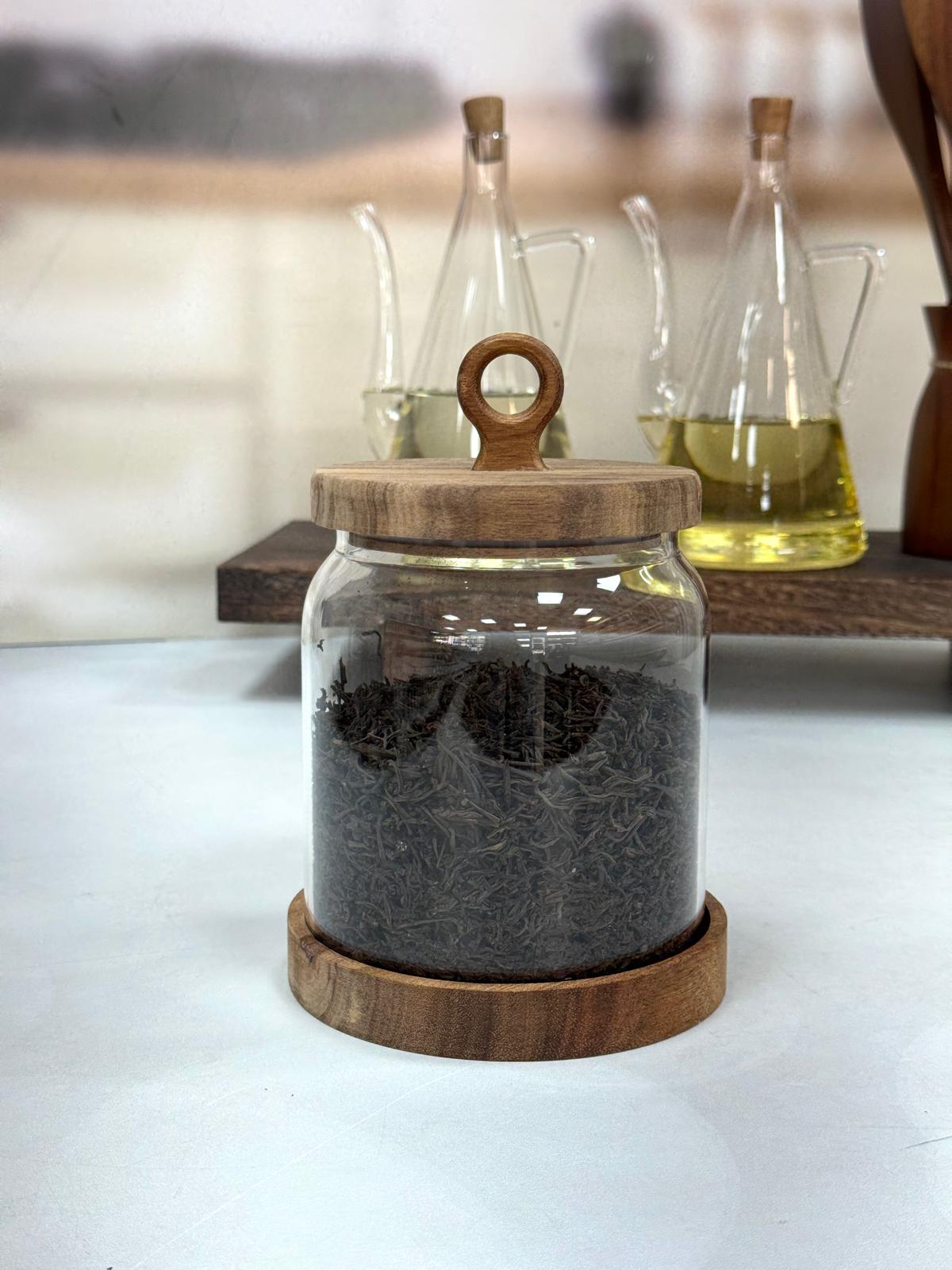 Nora 1250 Ml Akasya Kapak Ve Standlı Kavanoz