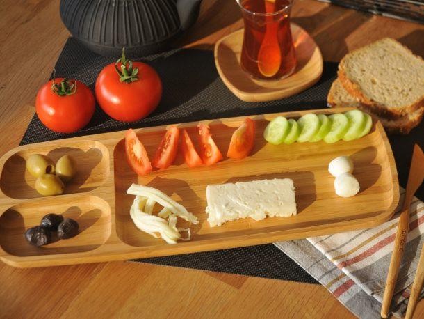 BAMBUM FİLA 3 BÖLMELİ BAMBU SUNUM TABAĞI 14/33 CM