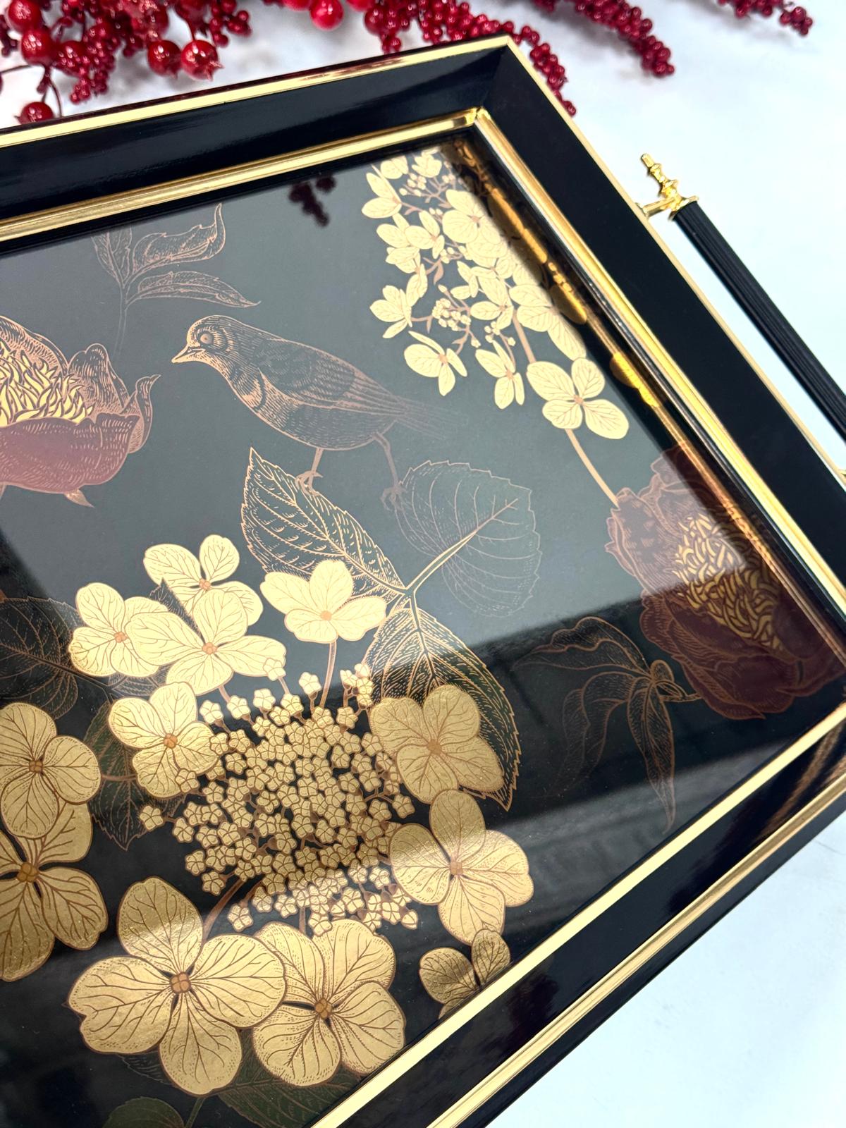 Dikdörtgen Lüx Tepsi Küçük Kuşlu 45/31 Cm