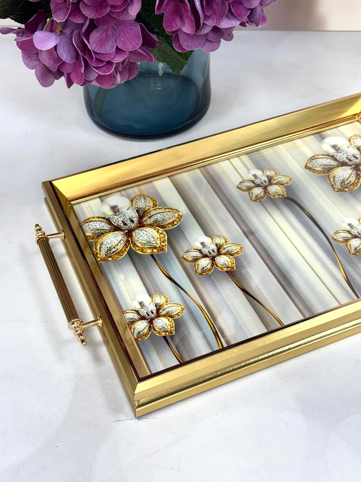 Ahşap Çerçeveli Cam Tepsi