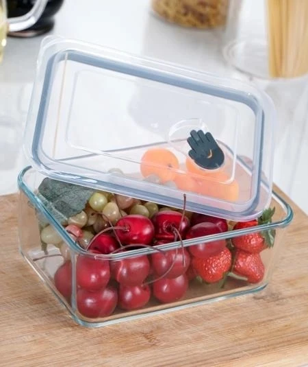 ACAR CAM DİKDÖRTGEN VAKUMLU SAKLAMA KABI 1,2 LT