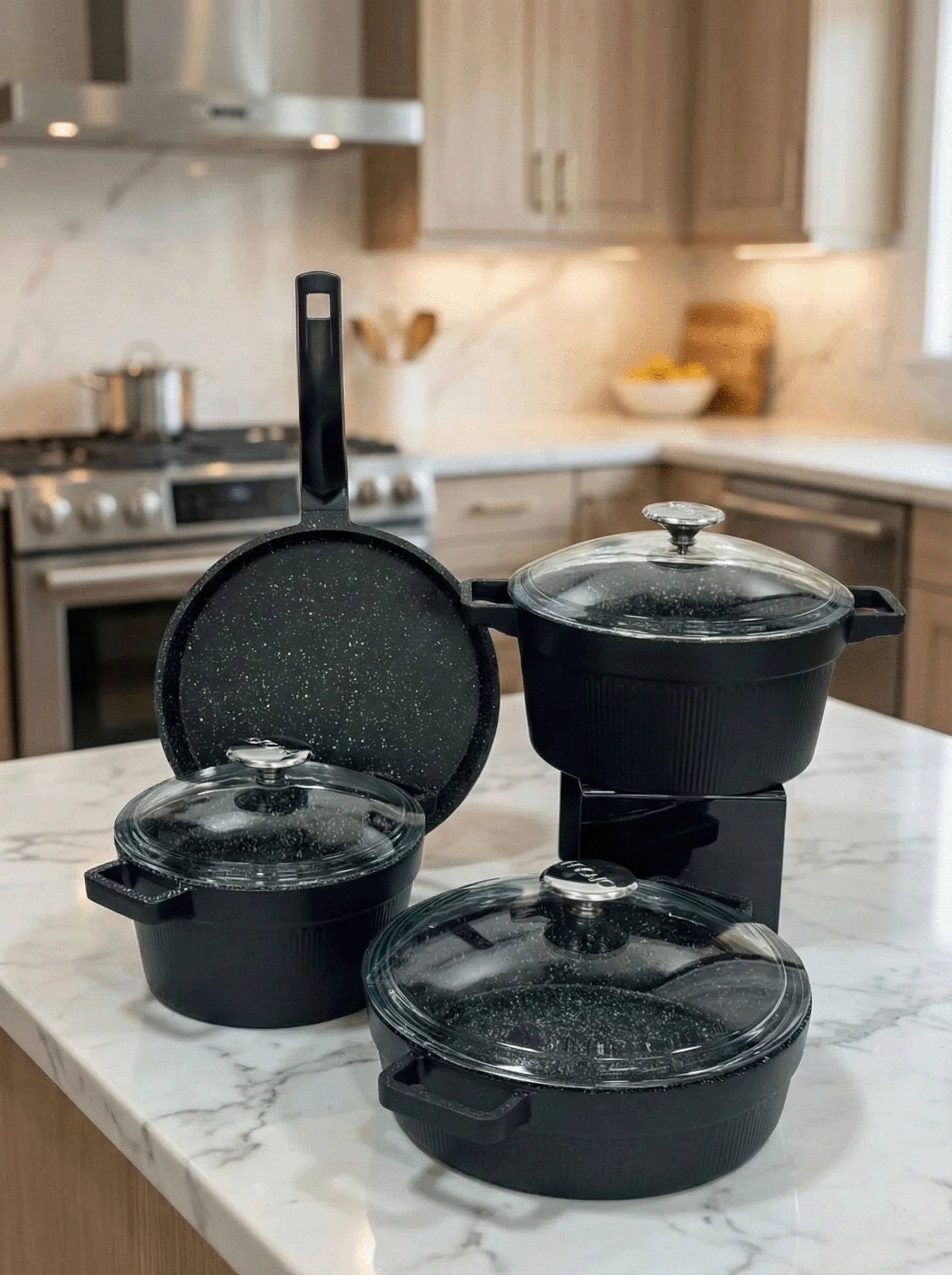 HARMONY 7 PARÇA DÖKÜM TENCERE SETİ SİYAH