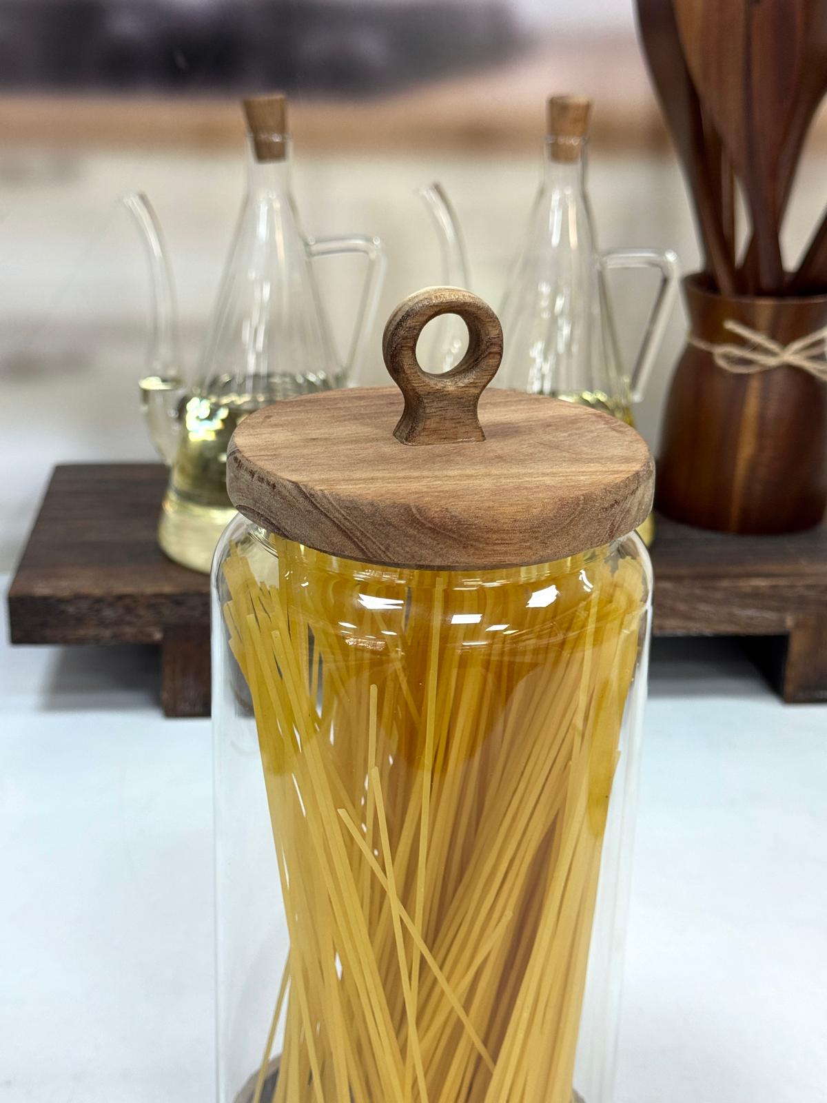 Nora 2350 Ml Akasya Kapak Ve Standlı Kavanoz